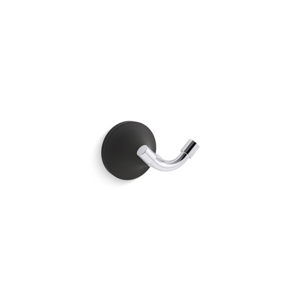 Kohler Tone Robe Hook Polished Chrome with Matte Black 27427-CBL - main